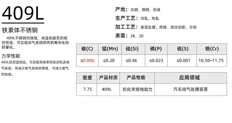 409l不銹鋼管化學成分表